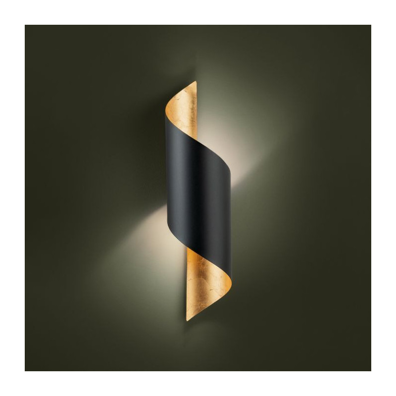 Candeeiro de parede EGLO JABALOYAS Preto-Ouro E27 IP20