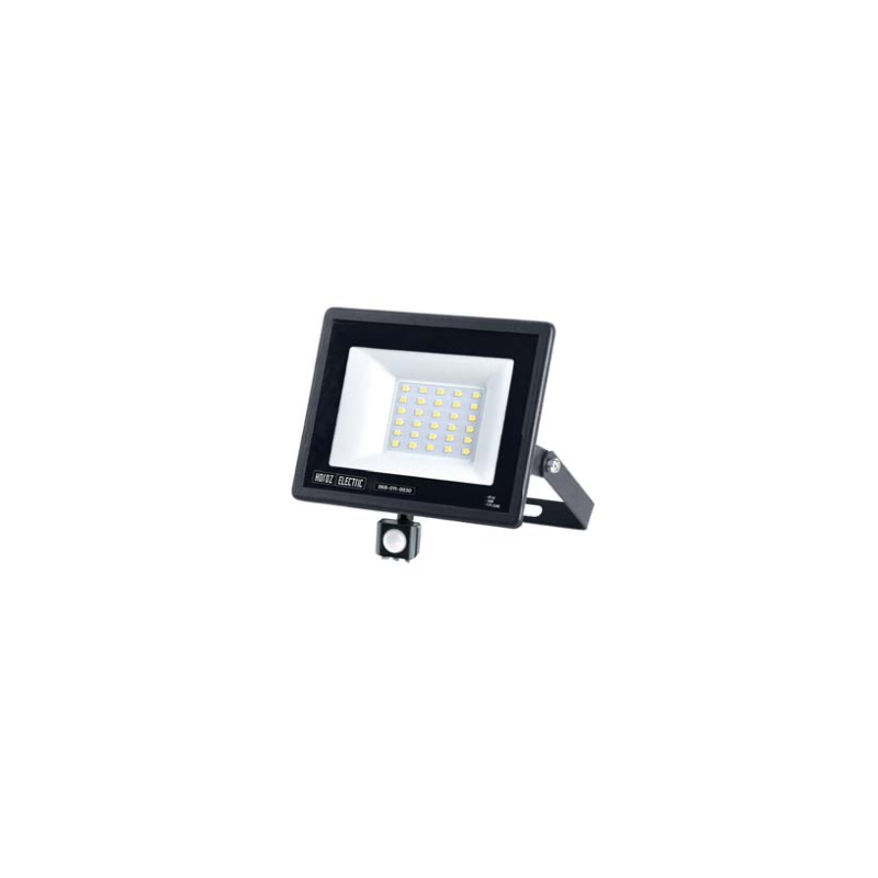 Projetor LED c/ Sensor HOROZ ASLAN Slim SMD 30W Preto Luz Fria (6400K) IP65