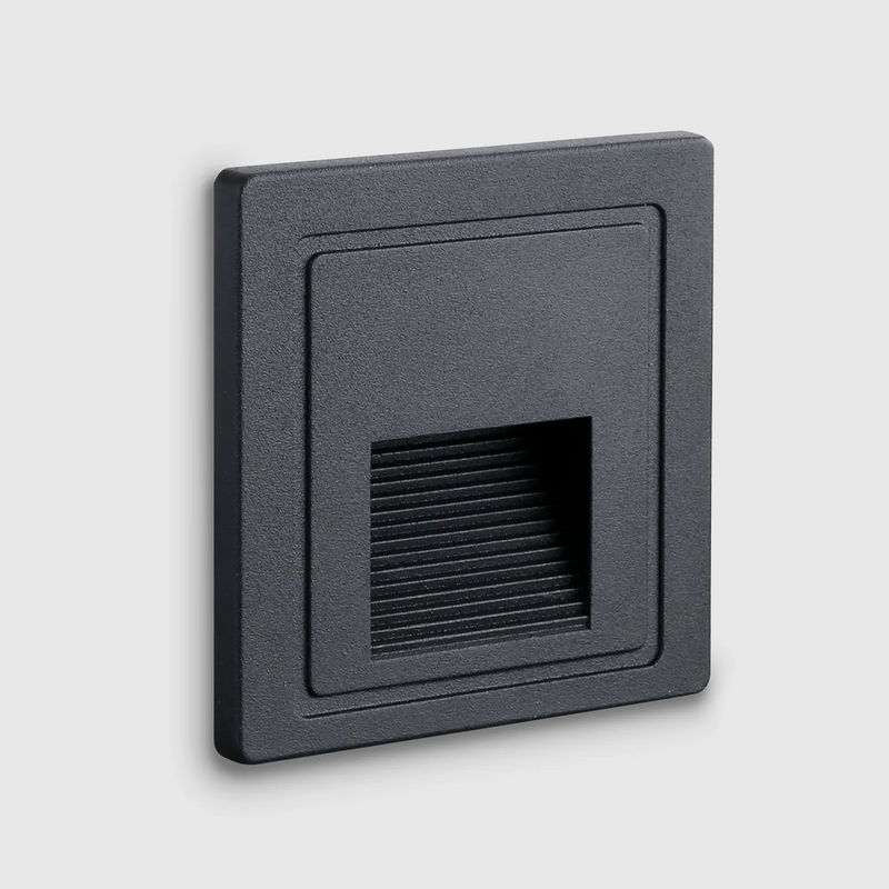 Balizador LED MAXLED Quadrado Preto 2W Luz Quente (3000K) IP65