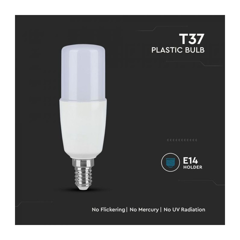 Lâmpada LED V-TAC E14 T37 7.5W Luz Fria (6500K)
