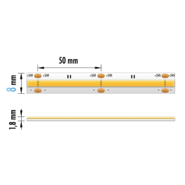 Fita LED COB 5M EPLUS 24V 10W/m IP20 Luz Natural (4000K)