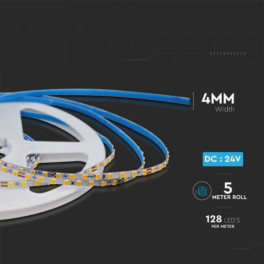 Fita LED 5M Ultra Slim V-TAC 24V 10W/m 128x SMD 2835 IP20 Luz Natural (4000K)