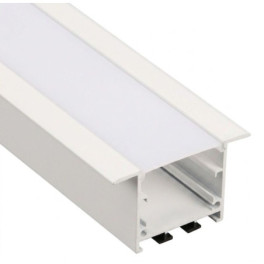 Perfil de Alumínio de Encastrar Branco ESL9101-BR c/ Difusor Opalino 3M SLIGHTING