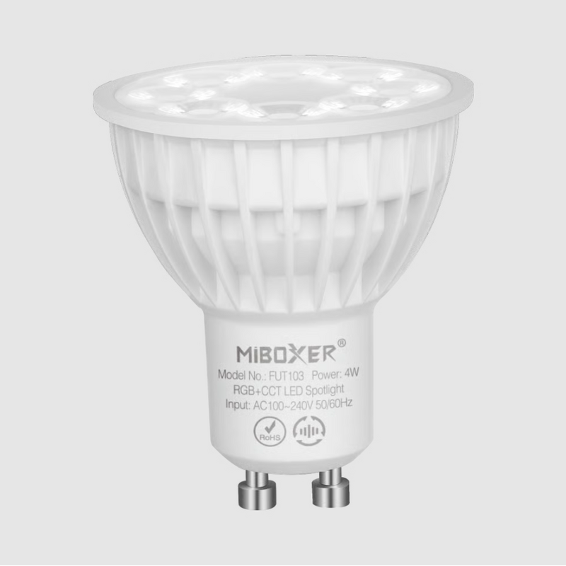 Lâmpada LED MIBOXER GU10 4W RGB+CCT 2.4GHz FUT103