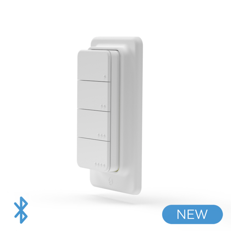 Shelly BLU RC Button 4 ZB - Comando Ativador de Cenários Bluetooth/Zigbee de 4 Botões com Suporte Magnético