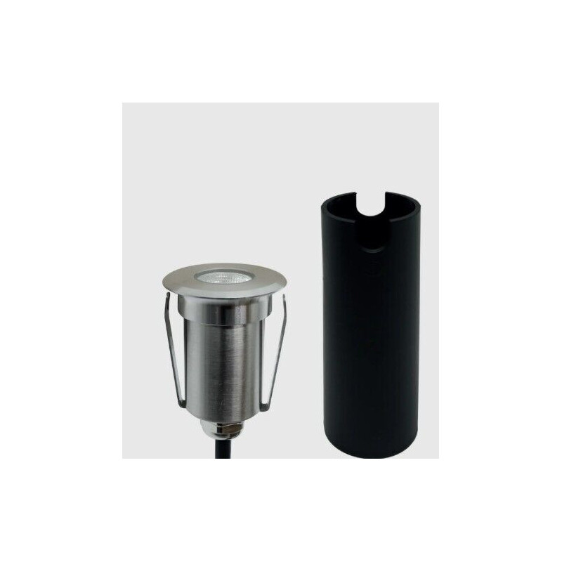 Uplight LED MAXLED Redondo Inox IP67 12V 3W Luz Quente (2700K)