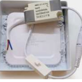 Painel LED Saliente MAXLED 6W Quadrado Branco IP44 CCT3 (3000K-4000K-6500K)