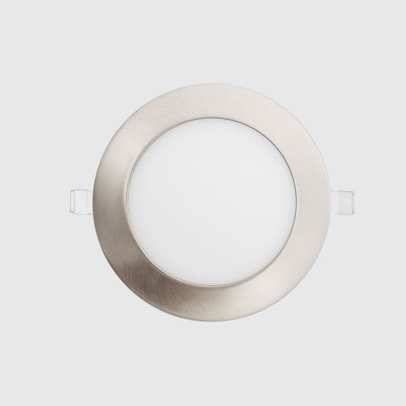 Painel LED Encastrar MAXLED 9W Redondo Aço Escovado IP44 CCT3 (3000K-4000K-6500K)