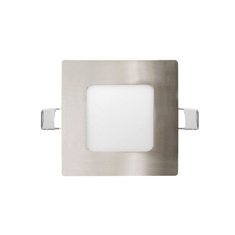 Painel LED Encastrar MAXLED 6W Quadrado Aço Escovado IP44 CCT3 (3000K-4000K-6500K)