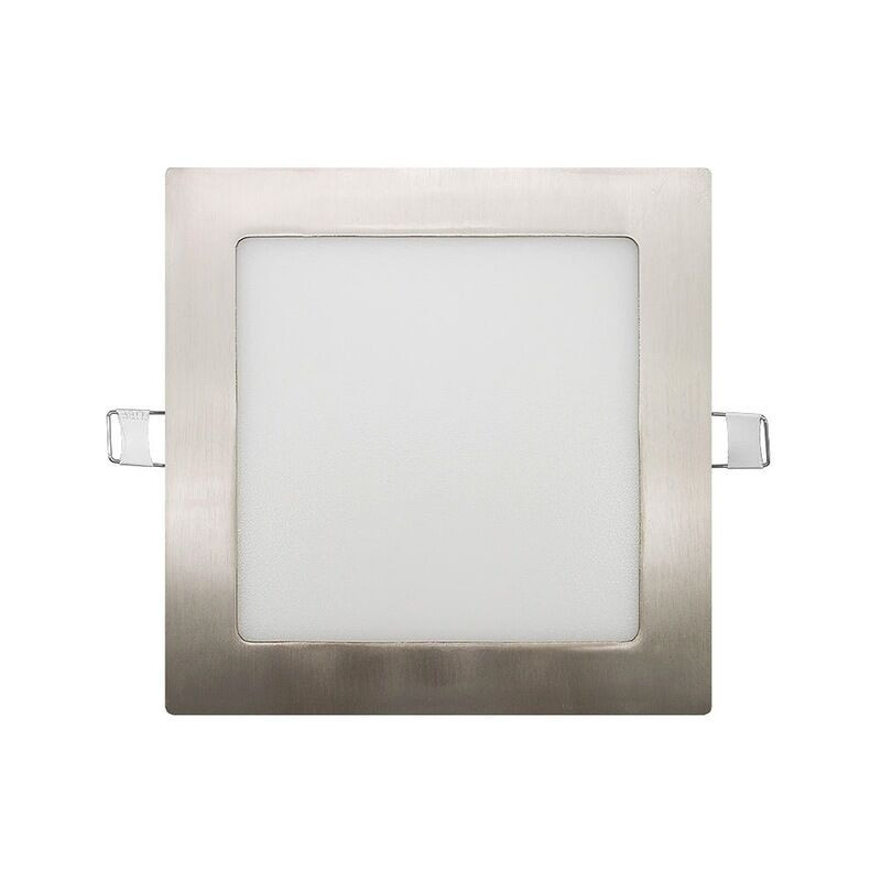 Painel LED Encastrar MAXLED 12W Quadrado Aço Escovado IP44 CCT3 (3000K-4000K-6500K)