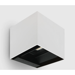 Aplique LED de Parede Solar CUBO c/ Sensor Movimento Branco MAXLED IP65 9W Luz Quente (3000K)