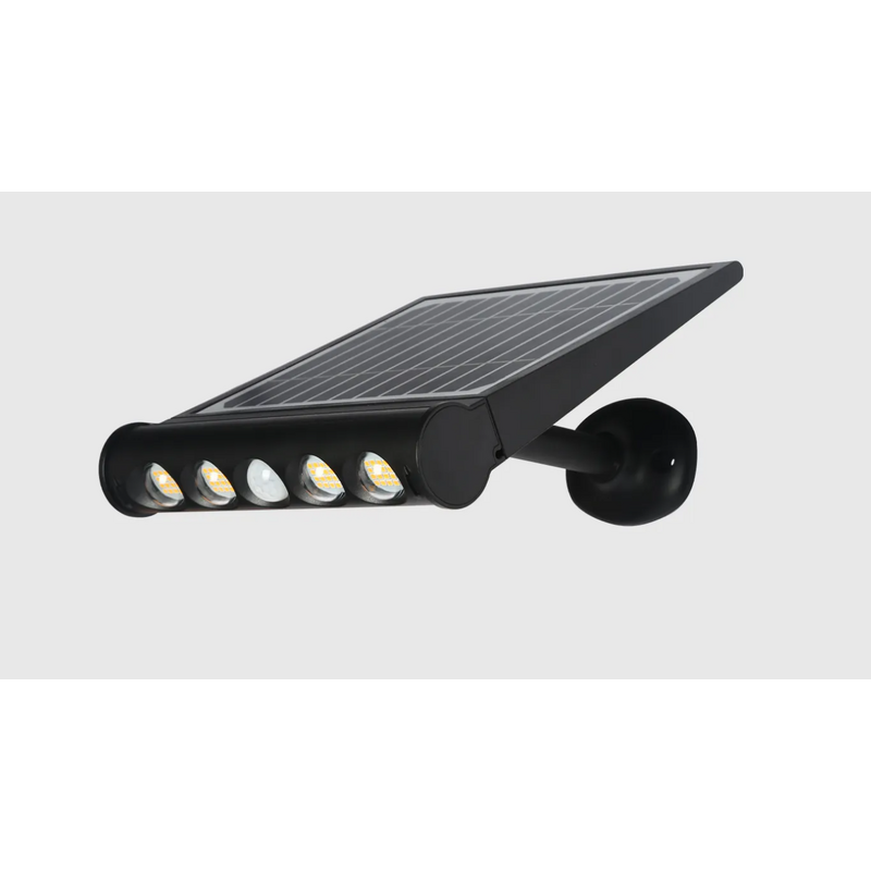 Aplique LED de Parede Solar c/ Sensor de Movimento MAXLED Preto 8W Luz Natural (4000K) IP65