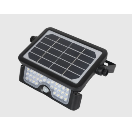 Aplique LED de Parede Solar c/ Sensor de Movimento MAXLED Preto 5W Luz Fria (6000K) IP65