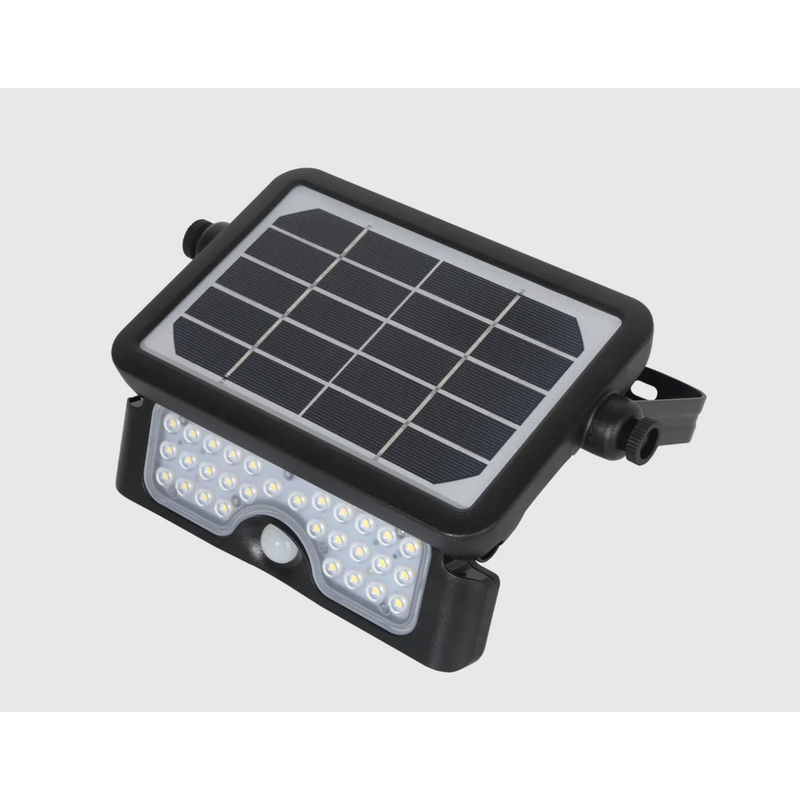 Aplique LED de Parede Solar c/ Sensor de Movimento MAXLED Preto 5W Luz Fria (6000K) IP65