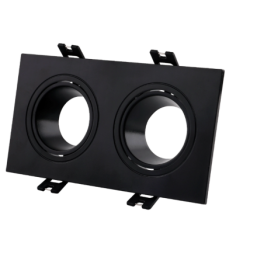 Aro GU10 Duplo MAXLED Recuado Quadrado Preto PC