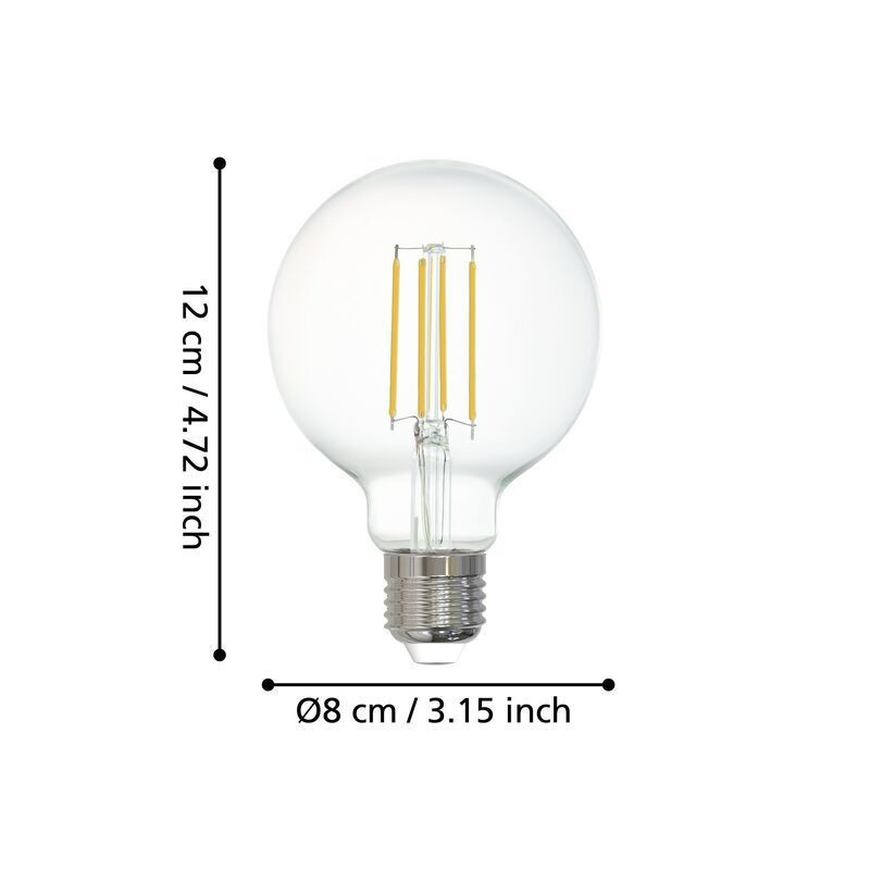 Lâmpada Filamento Smart LED Bluetooth EGLO Connect E27 G80 6W 2700k
