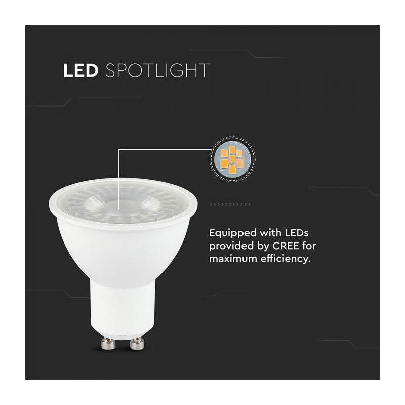 Lâmpada LED V-TAC PRO GU10 Plástico 7.5W 110º Luz Fria (6500K)