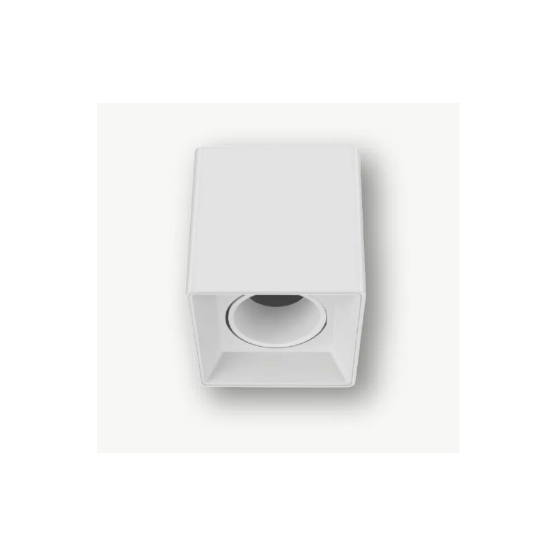 Aro GU10 Saliente Recuado Fixo MAXLED Quadrado Branco PC IP20