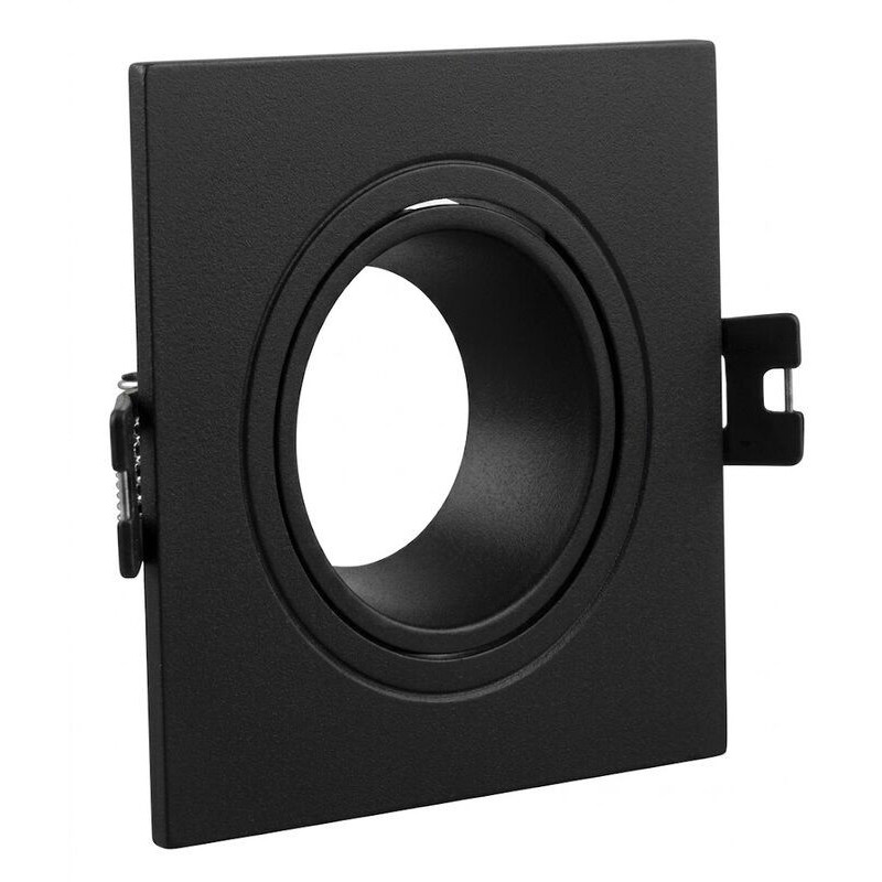 Aro GU10 Orientável Recuado MAXLED Quadrado Preto PC