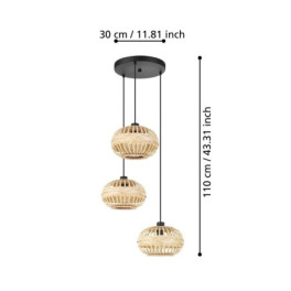 Candeeiro Suspenso EGLO AMSFIELD 3X E27 (Ø 480 mm)