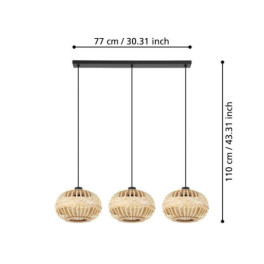 Candeeiro Suspenso EGLO AMSFIELD 3X E27