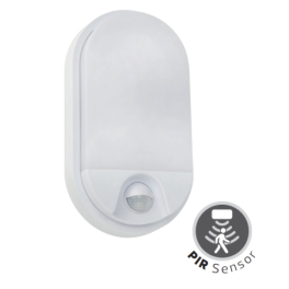 Plafon LED c/ Sensor Infravermelho HOROZ 10W Oval Branco Luz Natural (4200K) IP54