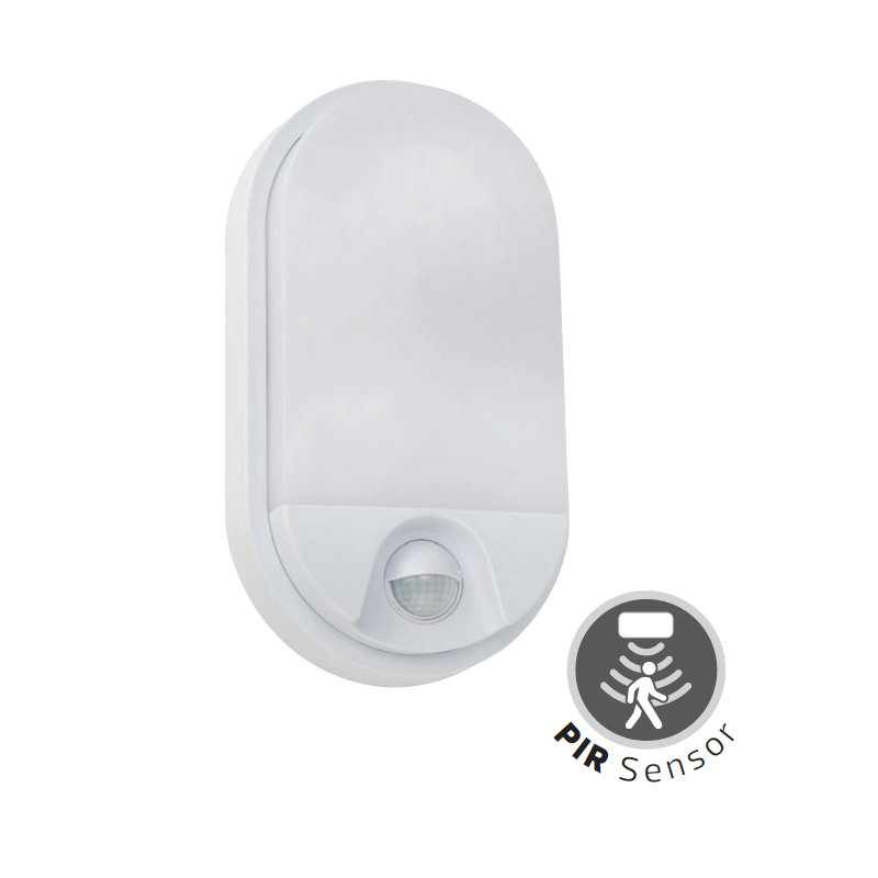 Plafon LED c/ Sensor Infravermelho HOROZ 10W Oval Branco Luz Natural (4200K) IP54