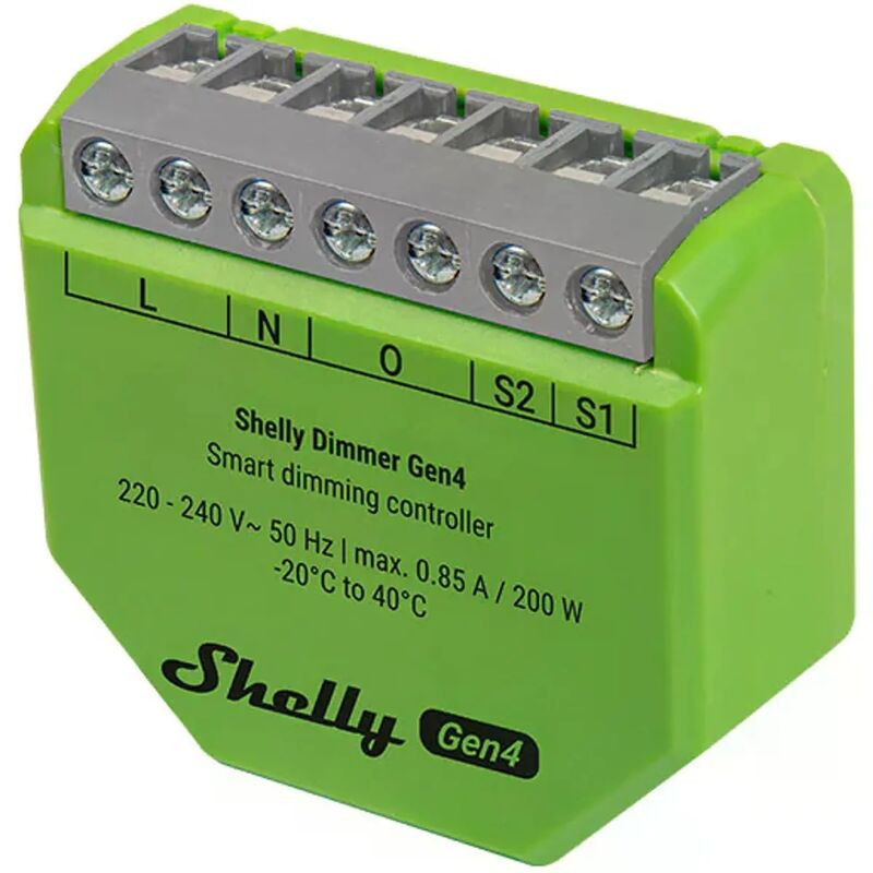 Shelly Dimmer Gen4 - Módulo WIFI / Bluetooth / Zigbee / Matter com regulação Inteligente por Triac