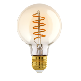 Lâmpada LED EGLO E27 G95 Filamento Espiral 4W Luz Quente (2000K)