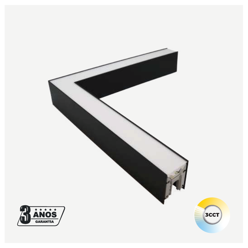 União em L 24W 3240lm CCT (3000K-4000K-6000K) para Luminária LED Linear MODULINE II Preta IP20 MAXLED