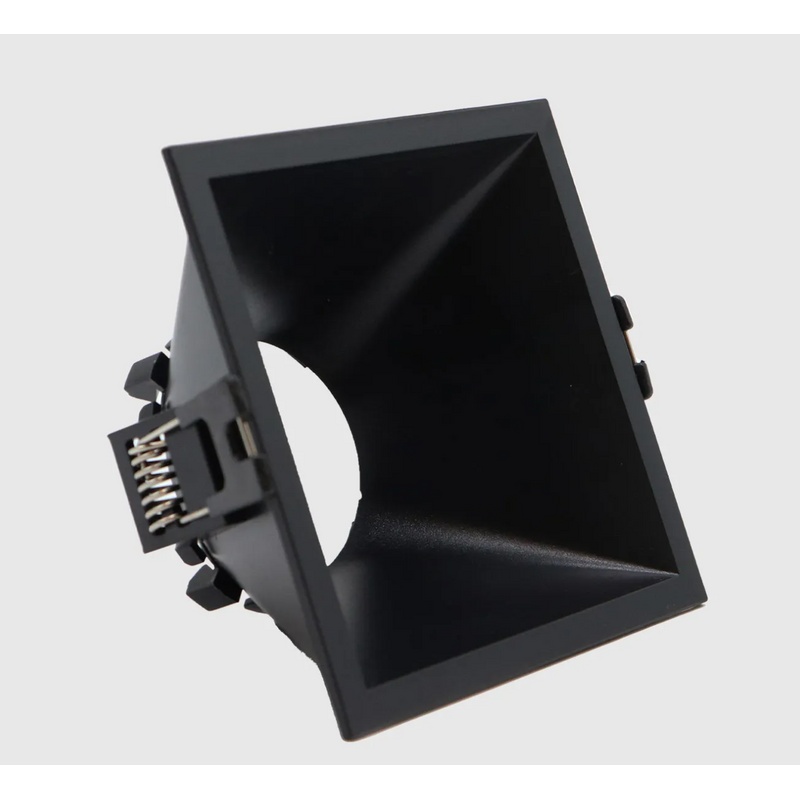 Aro GU10 Fixo Recuado MAXLED Quadrado Preto
