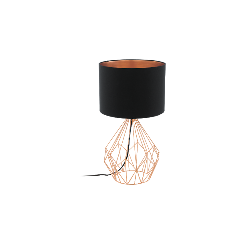 Candeeiro de Mesa EGLO Pedregal 1 Preto/Cobre E27