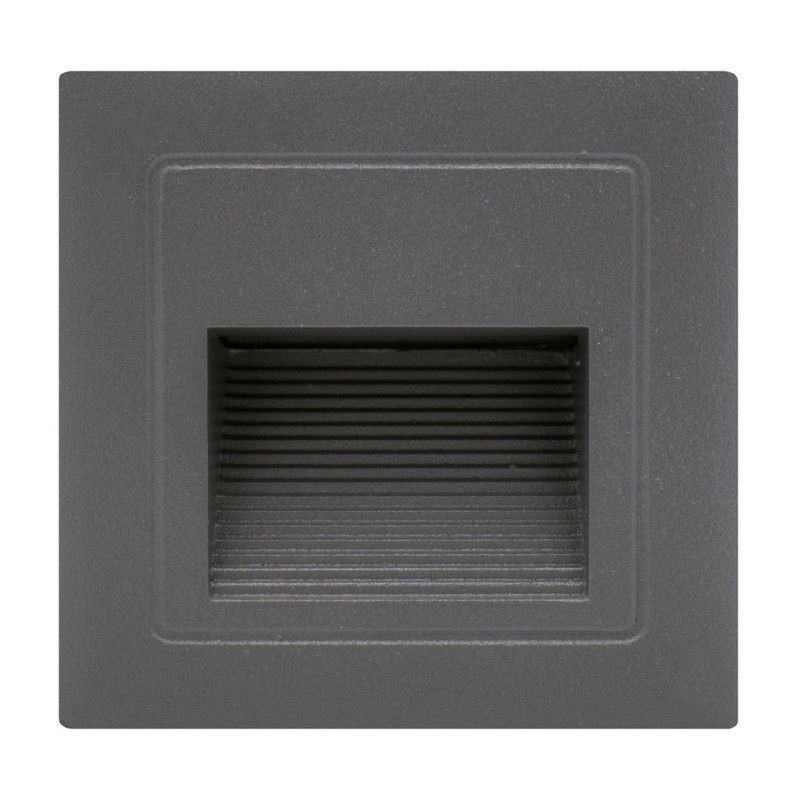 Aplique LED de Parede MAXLED Quadrado Cinza 3W Luz Natural (4000K)