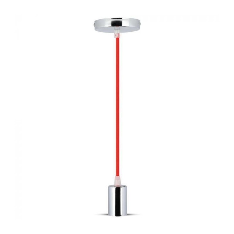Suspensão V-TAC E27 Cromado Vermelho