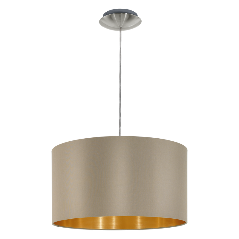 Candeeiro Suspenso EGLO Maserlo Taupe/Dourado Ø:38cm E27
