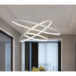 Candeeiro Suspenso LED MLUX ORBITA 76W Branco 60-40-20cm Luz Fria (6000K)