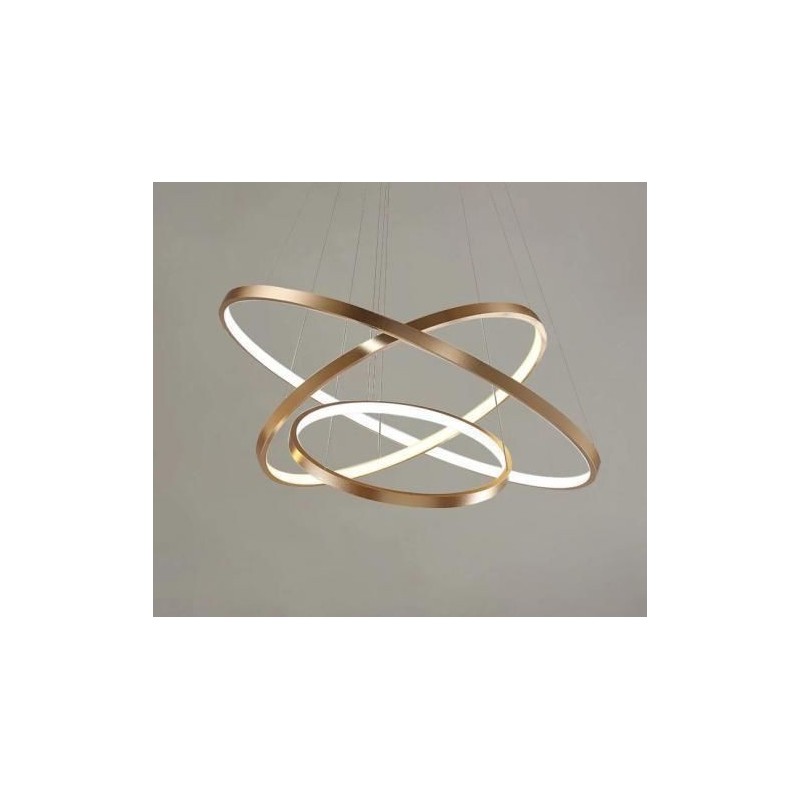 Candeeiro Suspenso LED MLUX ORBITA 114W Dourado 80cm Luz Natural (4000K)