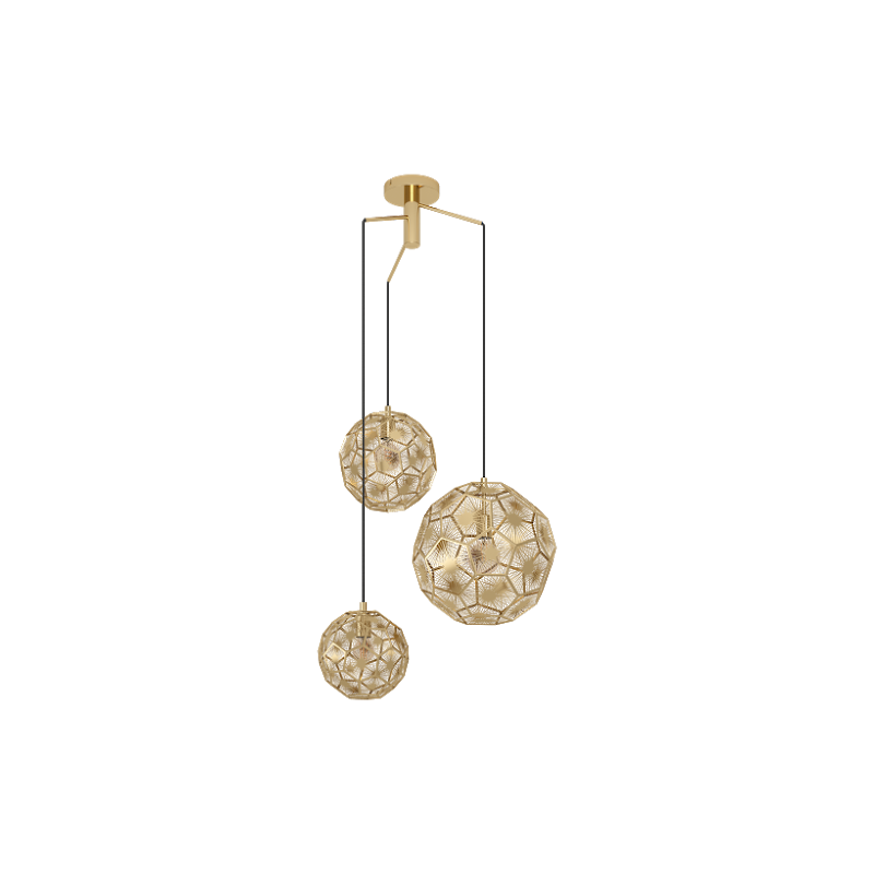 Candeeiro Suspenso EGLO SKOURA Dourado 3x E27