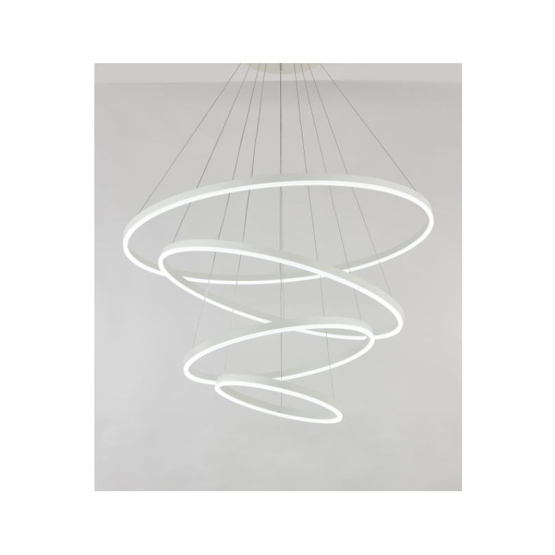 Candeeiro Suspenso LED MLUX ORBITA 176W Branco 100cm Luz Quente (3000K)