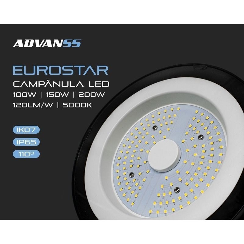 Campânula LED UFO ADVANSS 150W 110º Luz Fria (5000K)