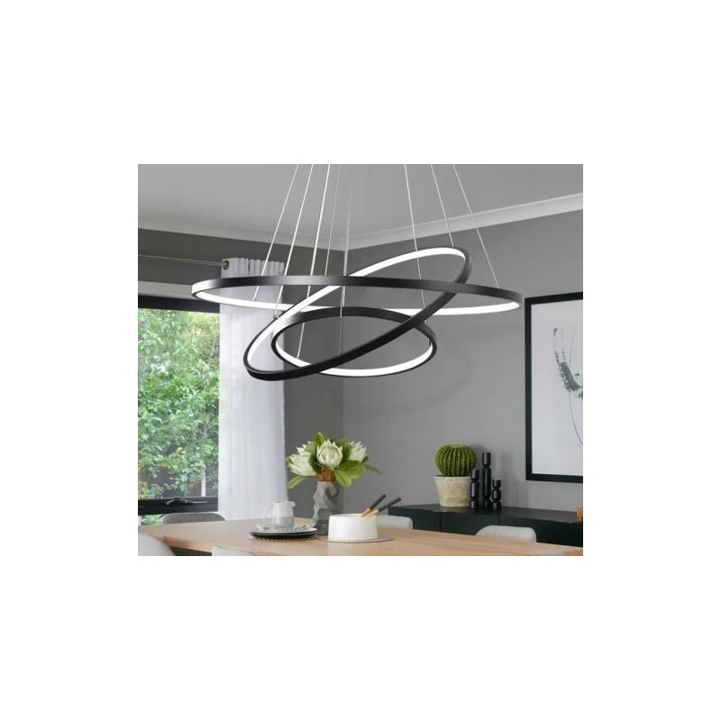 Candeeiro Suspenso LED MLUX ORBITA 114W Preto 80cm Luz Natural (4000K)