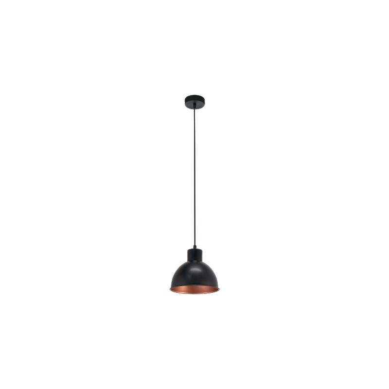 Candeeiro Suspenso EGLO TRURO 1 Aço Preto/Cobre E27