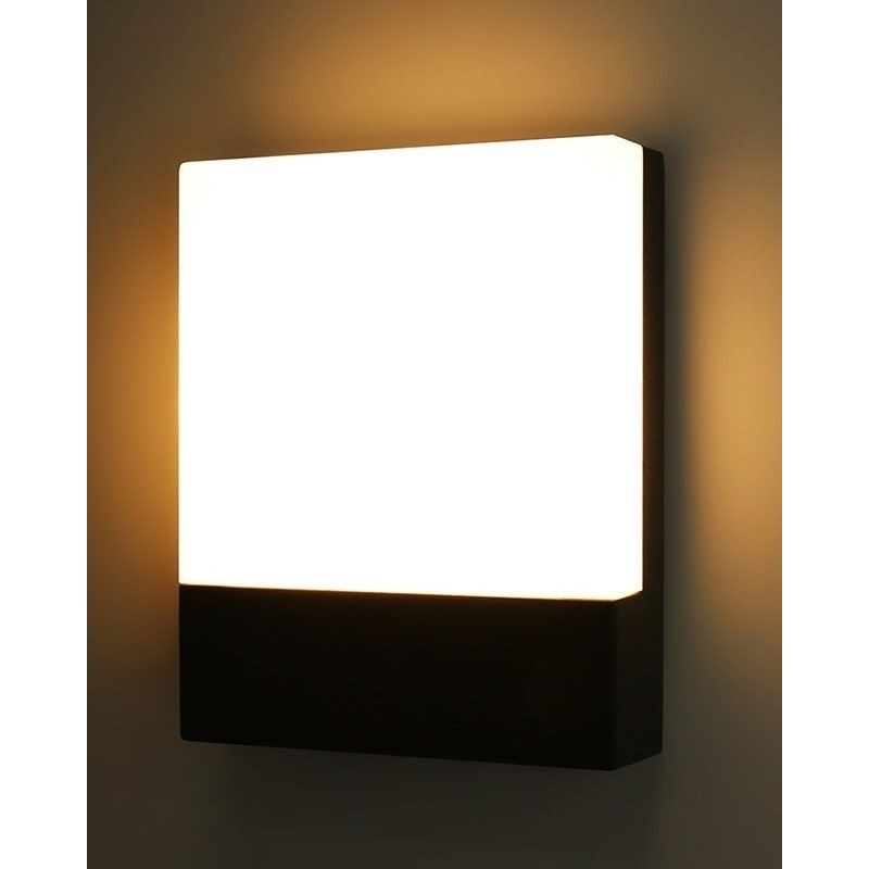 Aplique LED de Parede MAXLED Retangular Preto 10W Luz Natural (4000K)