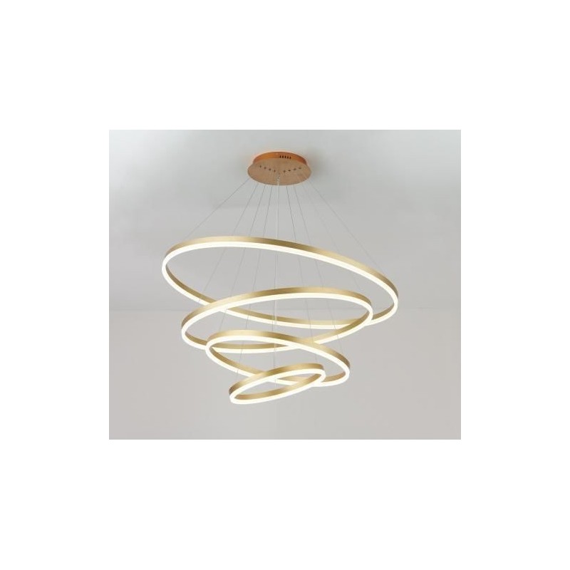 Candeeiro Suspenso LED MLUX ORBITA 176W Dourado 100cm Luz Natural (4000K)