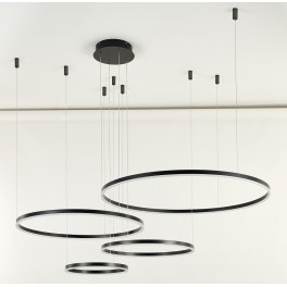 Candeeiro Suspenso LED MLUX OMNIA 176W Preto Luz Quente (3000K)