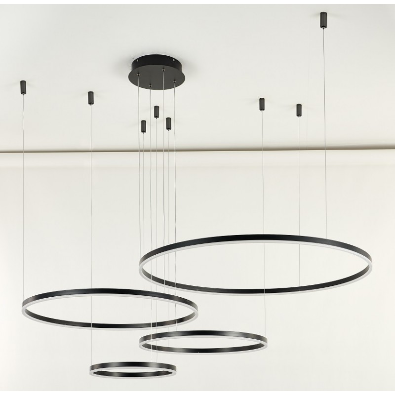 Candeeiro Suspenso LED MLUX OMNIA 176W Preto Luz Quente (3000K)