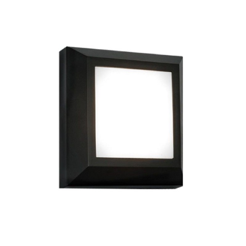 Aplique LED de Muro MAXLED Quadrado Preto 3.8W Luz Natural (4000K)