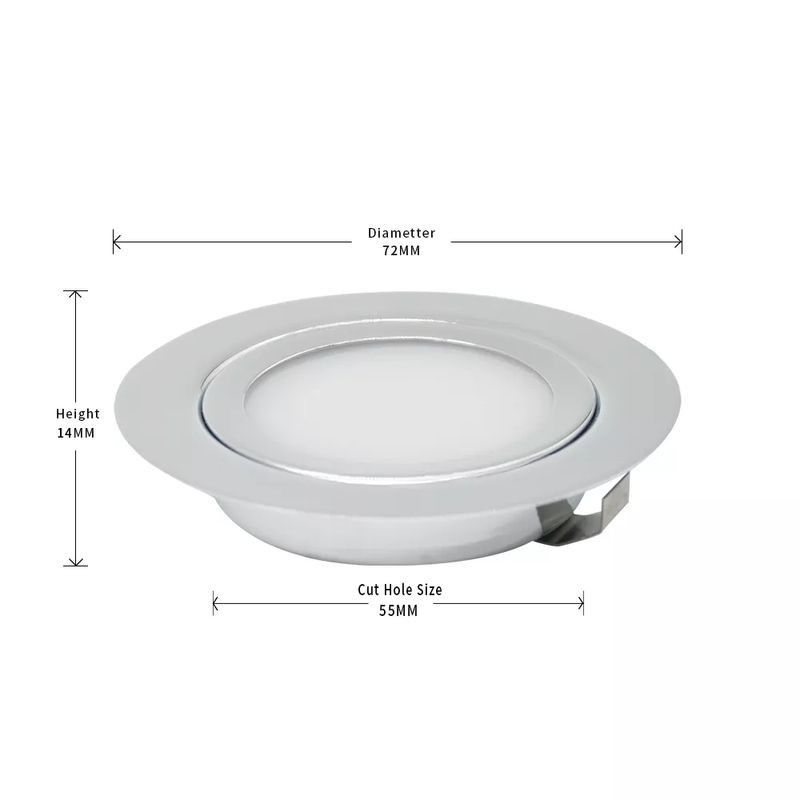 Spot LED Luselamp 3W Redondo Alumínio Luz Natural (4200K)