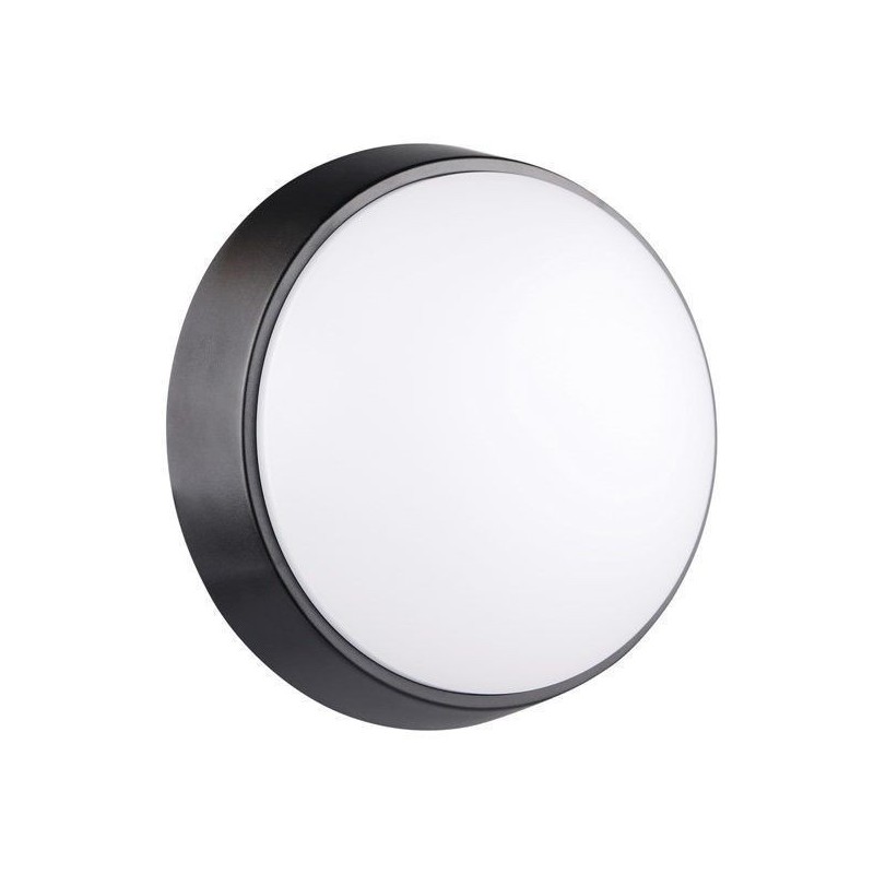 Plafon LED LUXTAR 8W Redondo Preto Luz Natural (4000K)