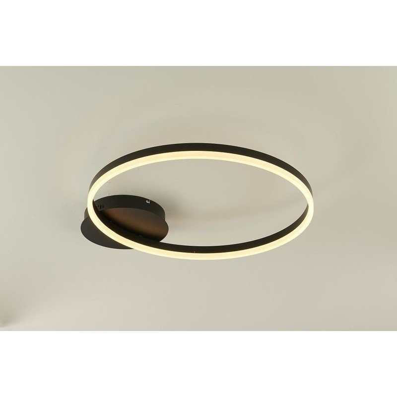 Candeeiro de Teto LED MLUX ECLIPSE Preto 38W 60cm Luz Fria (6000K)